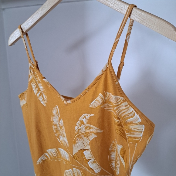 H & M | yellow leaf body suit womens tank top - Picture 4 of 13